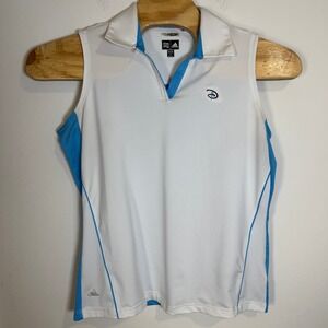 Adidas ClimaCool Disney World Golf‎ Sleeveless Polo Shirt White Blue Womens XL